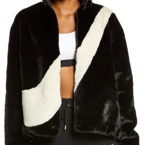 Nike Black and Cream Teddy Jacket